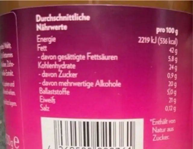 Queenella nutrition facts table