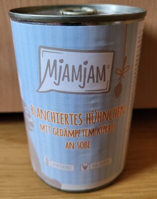 Blanchiertes Hühnchen mit gedämpftem Kürbis an Soße