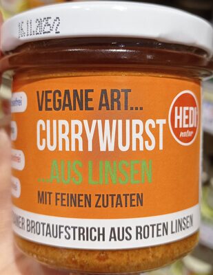 Currywurst aus Linsen Aufstrich