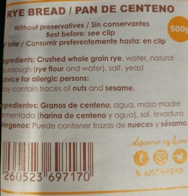 Rye bread / Pan de centeno