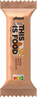 yfood Riegel Salted Nuts & Chocolate front packaging
