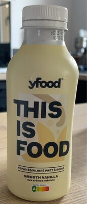 This is food smooth vanilla front packaging