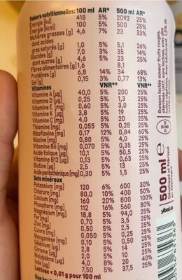yFood Berry nutrition facts table