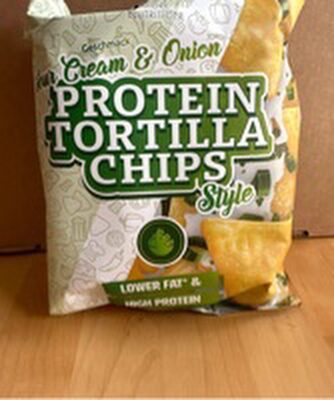 Protein Tortilla Chips Sour Cream & Onion front packaging