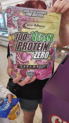 Pink Unicorn Vegan Protein Zero ingredients label