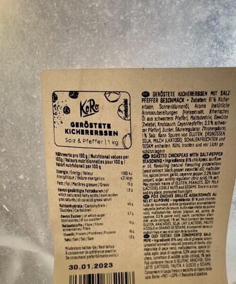 Pois chiches grillés sel et poivre