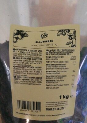 Dried Blueberries unsweetened