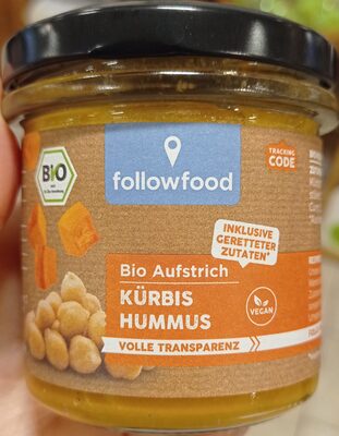 Followfood Kürbis Hummus 4260655550237 Bio Kichererbsenaufstrich