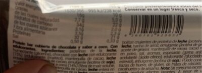 Protein bar extra chocolate nutrition facts table