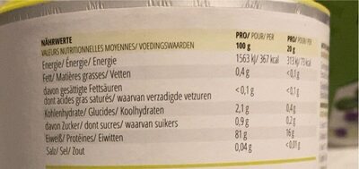 Workout Aminos nutrition facts table
