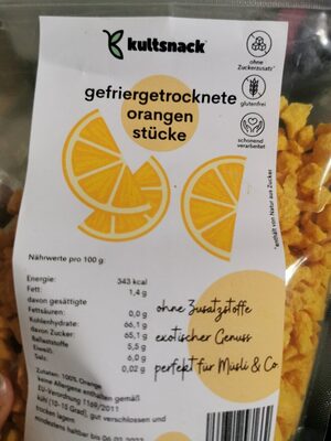 Gefriergetrocknete Orangen Stücke