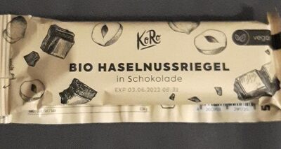 Barre bio à la noisette enrobée de chocolat