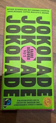 Weiße Schokolade mit karamellisierten Haselnüssen, Coffee Biscuits & Baiser