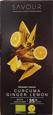 Curcuma ginger lemon white cocoa bar
