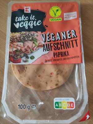Veganer aufschnitt paprika front packaging