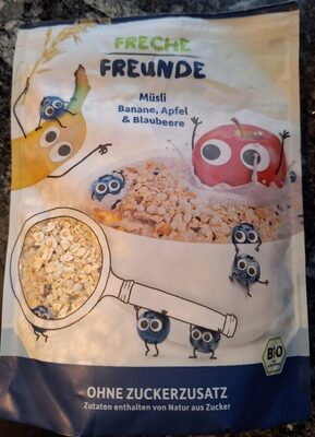 Müsli Banane, Apfel, Blaubeere