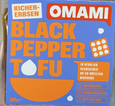 Kichererbsen black pepper tofu front packaging