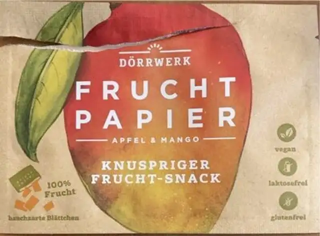 Fruchtpapier Apfel-Mango front packaging