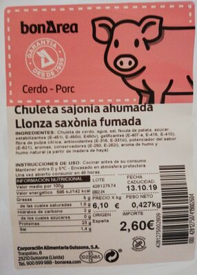 Chuleta Sajonia ahumada