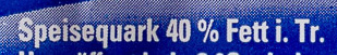 Speisequark mit Sahne ingredients label