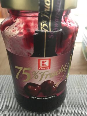 K Classic Fruchtaufstrich 75% Frucht, Schwarzkirs...
