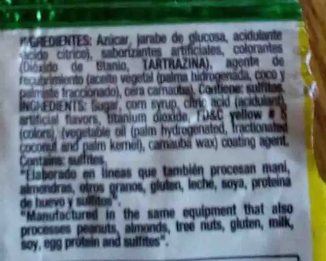 Full limon ingredients label