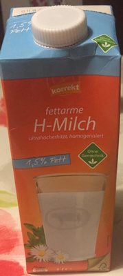 H-milch, Haltbar ,1,5 % Fett