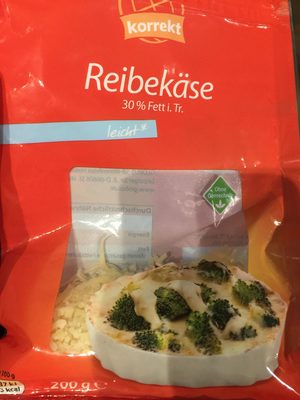 Reibekäse leicht 30% Fett front packaging