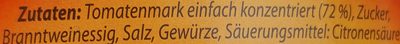Tomaten-Ketchup ingredients label