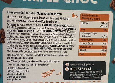 Knusper ingredients label