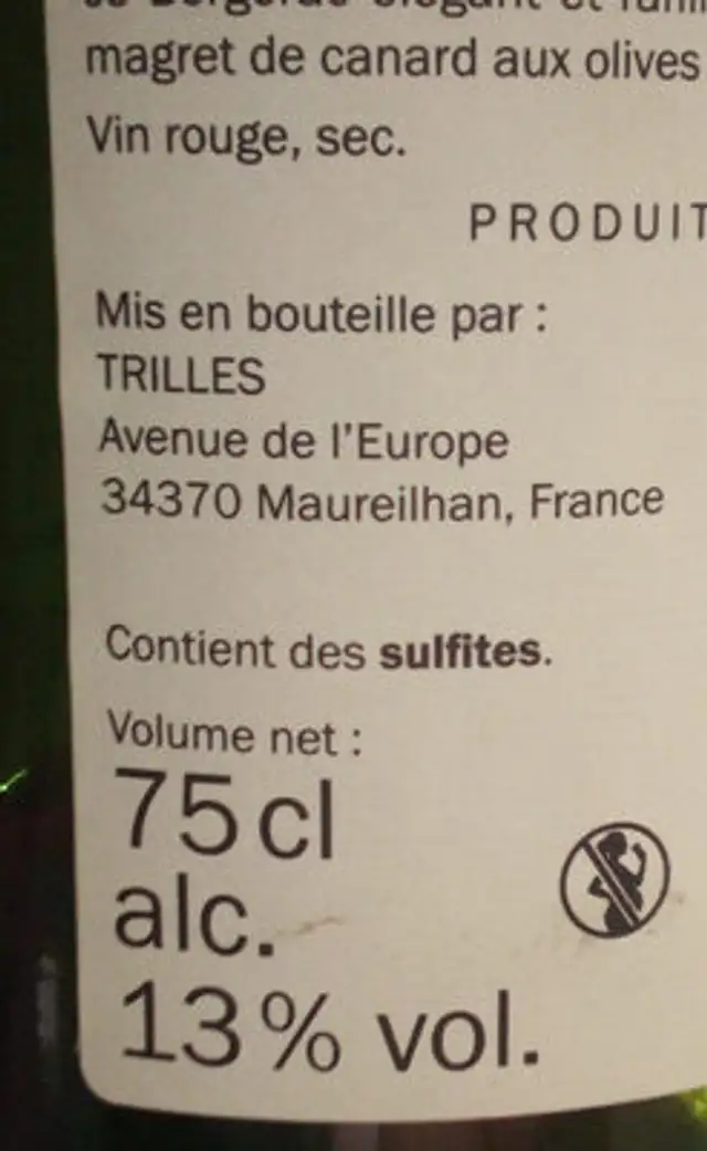 Bergerac ingredients label