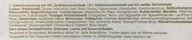 Das Exquisite Erlesene Gebäckmischung ingredients label