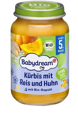 Kürbis mit Reis und Huhn