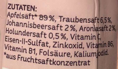 Mamas Babydream Stillsaft ingredients label