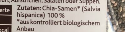 Chia-Samen ingredients label