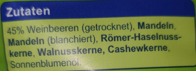 Studentenfutter ingredients label