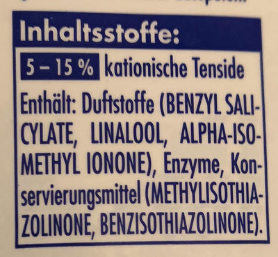 domol WEICHSPÜLER Repair & Refresh ingredients label