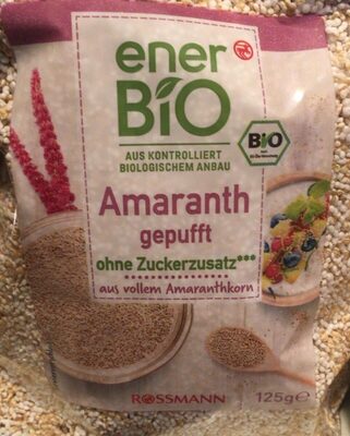 Amaranth gepufft ohne Zuckerzusatz front packaging