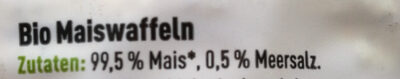Mais Waffeln Meersalz ingredients label