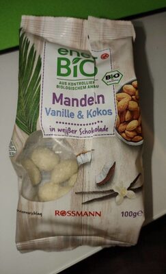 Mandeln mit weißer Schokolade und Kokos