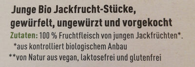 Jackfruit Natur ingredients label