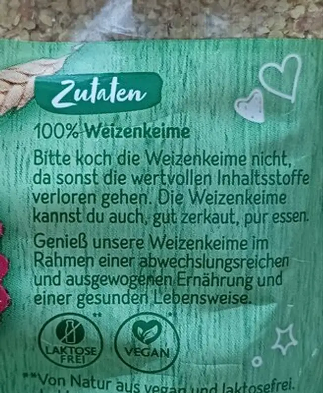 Weizenkeime ingredients label