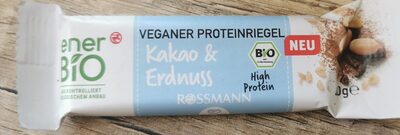 Veganer Proteinriegel Kakao umd Erdnuss