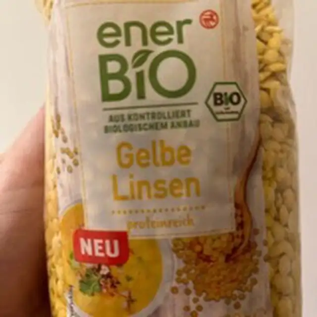 Gelbe Linsen front packaging