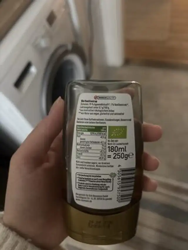 Sirup Vanille ingredients label
