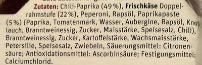 Chili Peppers - gefüllt ingredients label