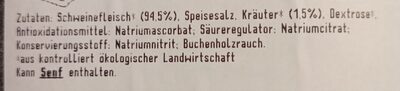 Schweinelachsbraten ingredients label