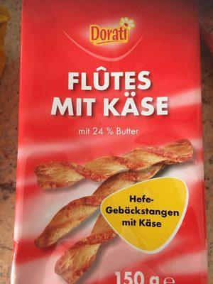 Flûtes mit Käse front packaging