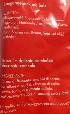 Salzbrezel ingredients label