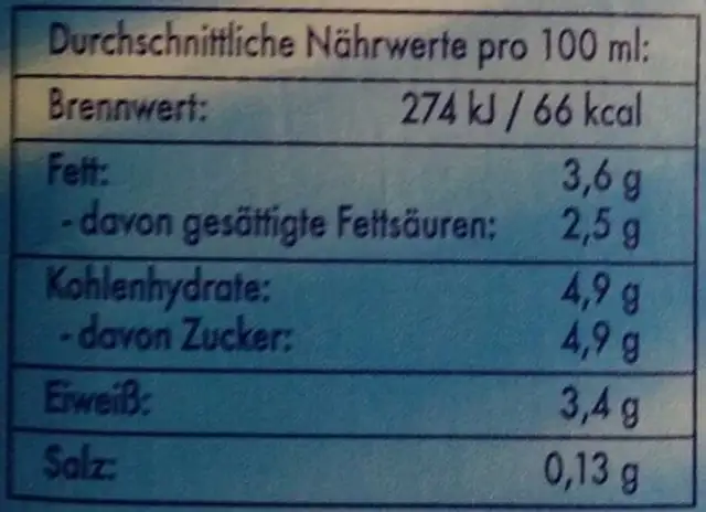 H-Vollmilch nutrition facts table